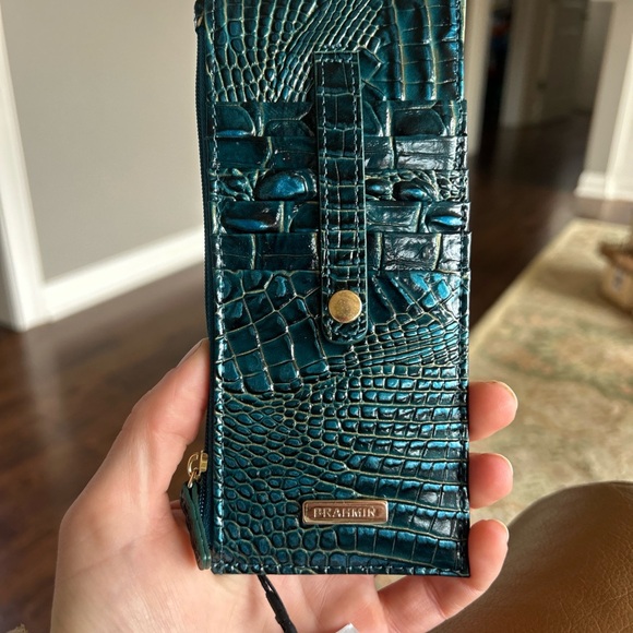 NEW BRAHMIN ZESTY GREEN Ombre Rare CREDIT CARD WALLET